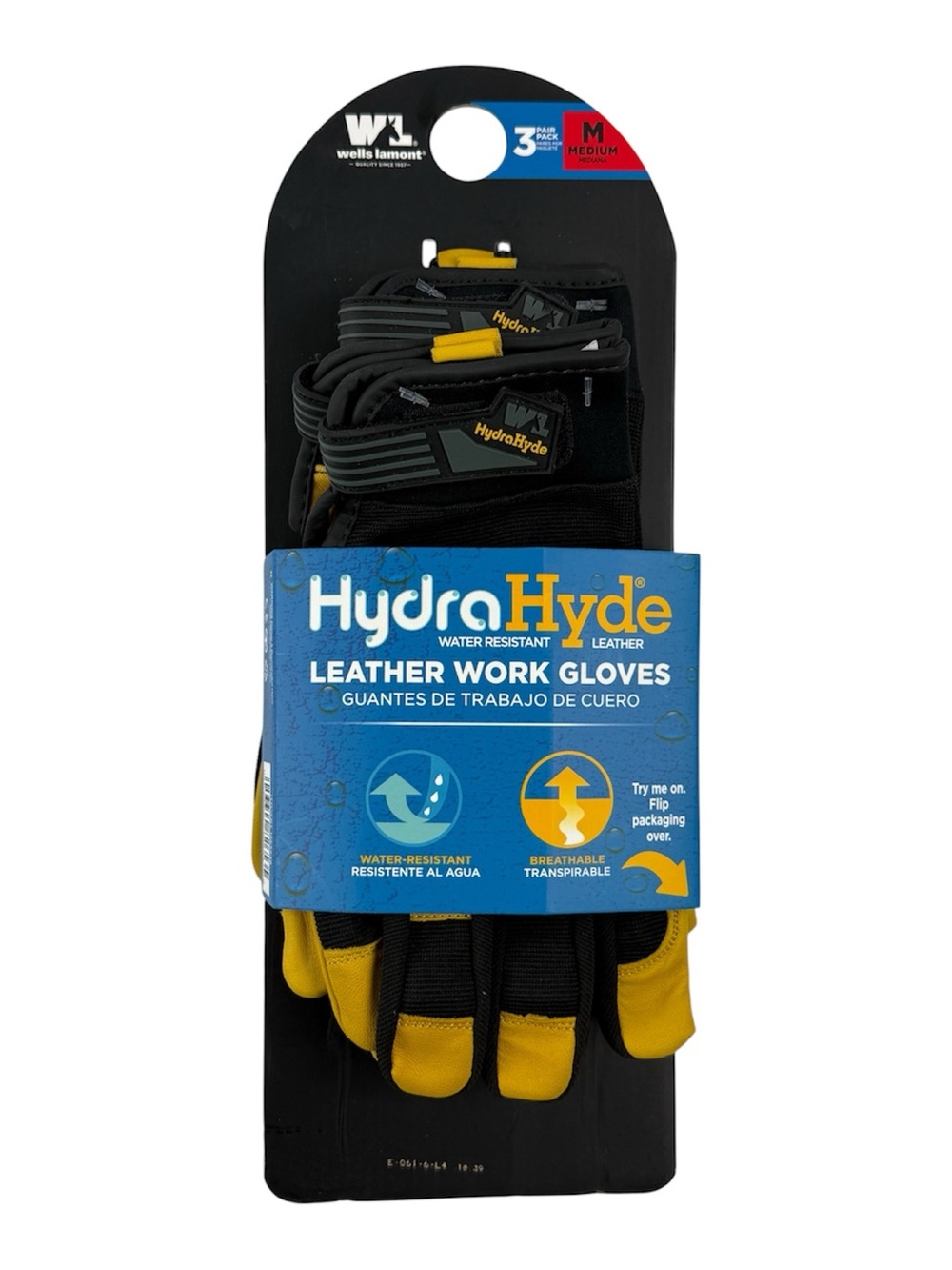 3-Pack Wells Lamont Adult Medium (M) HydraHyde Leather Heavy Duty Work Gloves